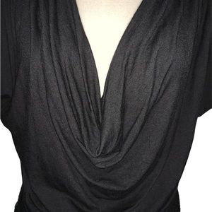 Olivia Moon Ladies Top. Versatile, Plunge Neck Line. Capped Short Sleeves.